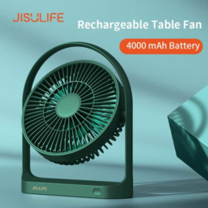 JISULIFE Table Fan Mini USB Strong Wind Rechargeable Desk Fans