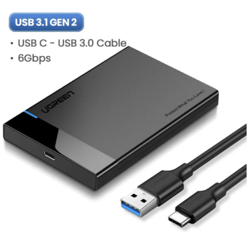 UGREEN 2.5 Inch SATA HDD SSD Enclosure USB-C 6Gbps