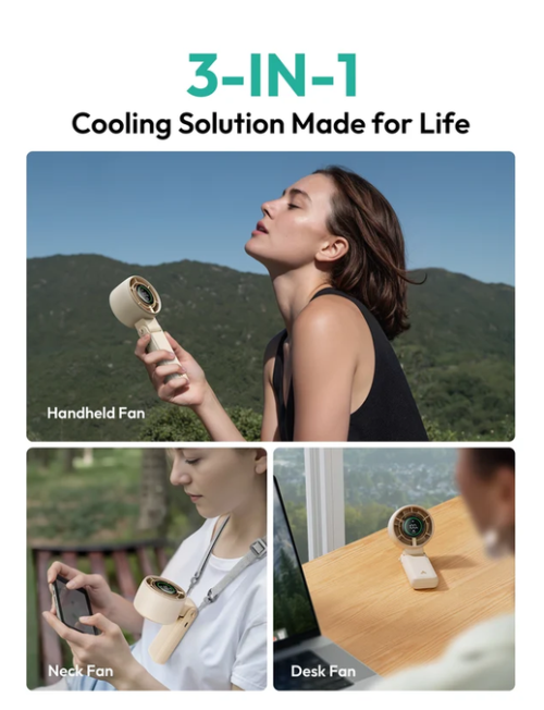 AECOOLY Portable Handheld Fan Halo 02 5000mAH