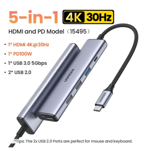 UGREEN USB-C Hub 4K@60Hz Multiport Adapter