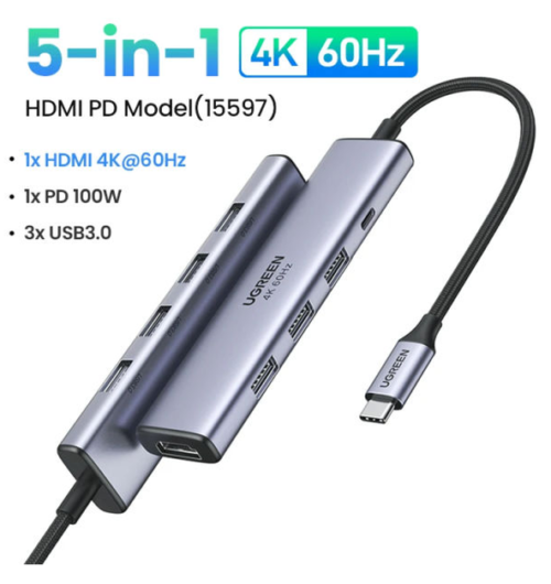 UGREEN USB-C Hub 4K@60Hz Multiport Adapter