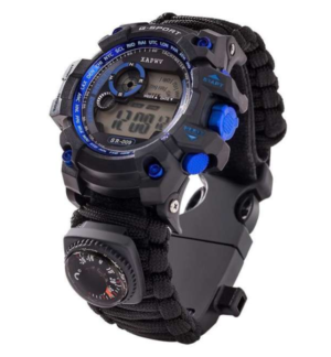 Survival Watch with Paracord, Knife, Compass & Whistle