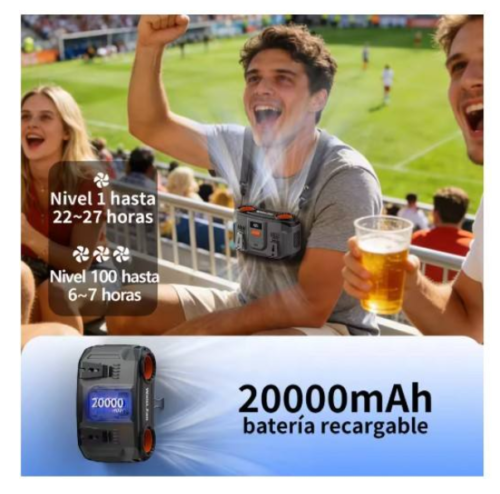 Portable 24000mAh Waist Fan (100-Speed, 20000RPM Dual Motors)