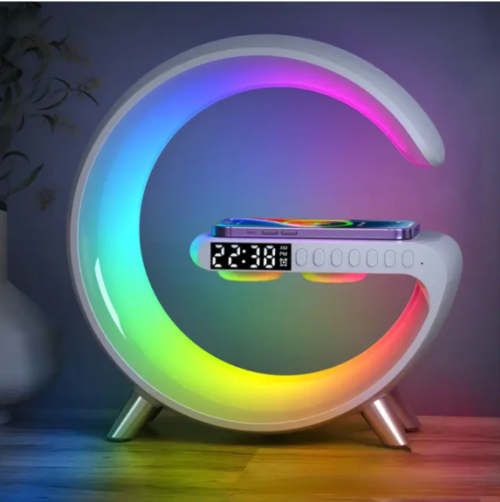 4-in-1 Bluetooth Speaker Alarm Clock with Wireless Charger