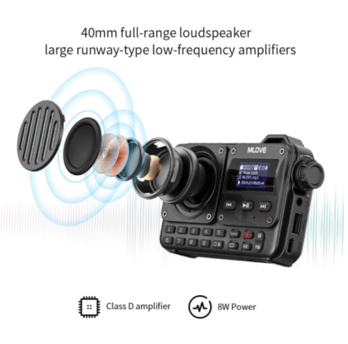 MLOVE BV800 Portable Bluetooth Speaker with FM Radio & LCD