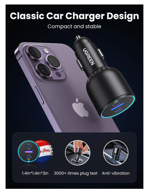 New UGREEN 130W USB C Car Charger