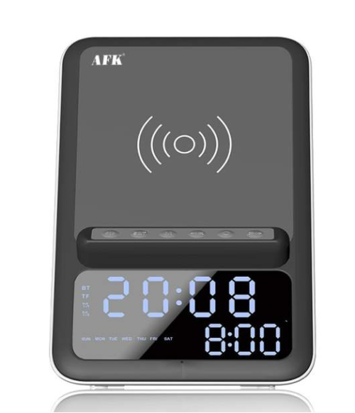BT512 Bluetooth Alarm Clock Speaker with Wireless Charging Station
