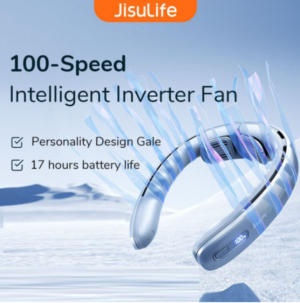JISULIFE PRO 1 Neck Fan, 5000mAh 17H Battery Life, 100-Speed Wind