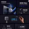 UGREEN 145W Car Charger with Retractable USB-C Cable