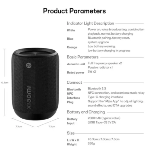 Xiaomi MIUI Mini Portable Bluetooth Speaker Wireless Speaker