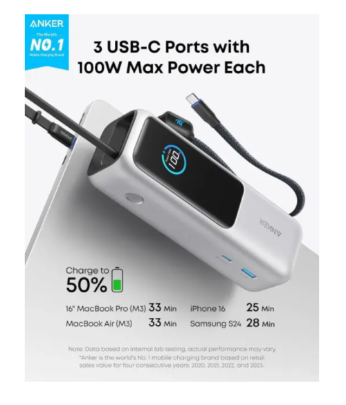 Anker 25000mAh 100W USB-C Power Bank