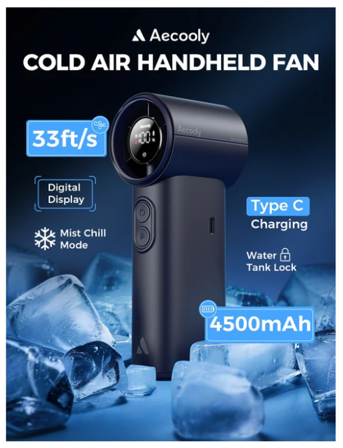 Aecooly Cold Air Handheld Portable Fan