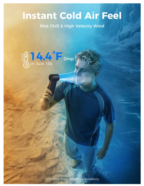 Aecooly Cold Air Handheld Portable Fan