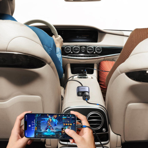 UGREEN CD252 120W Car Charger Ports and Dual Expansion Ports
