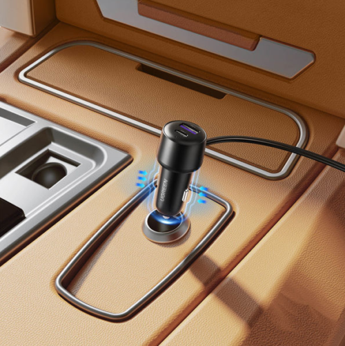 UGREEN CD252 120W Car Charger Ports and Dual Expansion Ports
