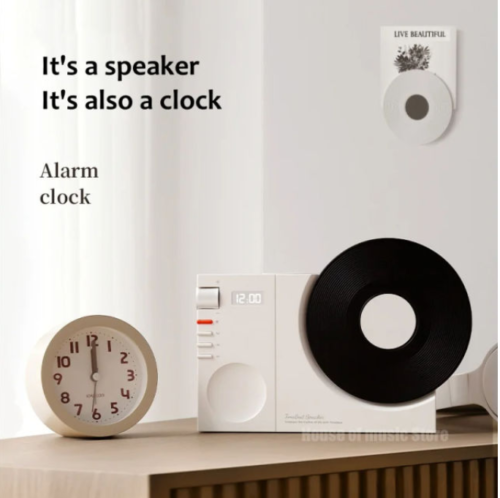 Retro Bluetooth Speaker with Clock & Subwoofer