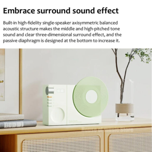 Retro Bluetooth Speaker with Clock & Subwoofer