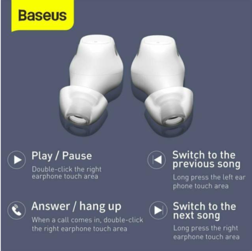 Baseus WM01 Bluetooth 5.0 Earbuds TWS Wireless Earphones with Microphone Headphones