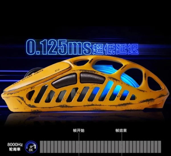 GravaStar MERCURY X Pro Bluetooth RGB Gaming Mouse 32000DPI + 8k Receiver Yellow