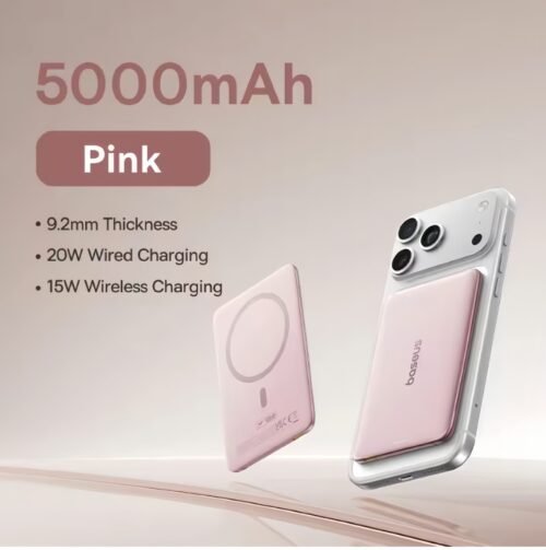 4 Baseus 5000mAh Magnetic Power Bank 15W Wireless 20W Wired Charging Thin Card-Sized Slim Portable Charger