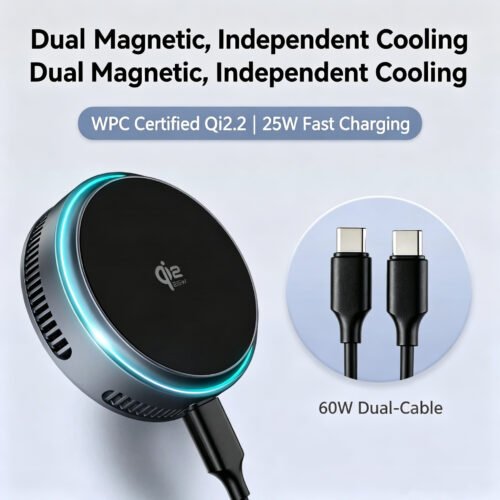 42 Toocki Qi2.2 25W Wireless Charger Magnetic Car Phone Holder TEC Cooling for Magsafe Charger