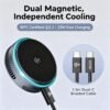 45 Toocki Qi2.2 25W Wireless Charger Magnetic Car Phone Holder TEC Cooling for Magsafe Charger