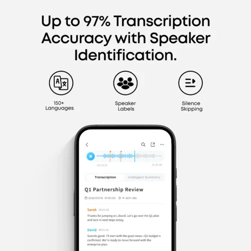 Anker soundcore Work | Coin-Sized Wearable AI Note Taker / Voice Recorder