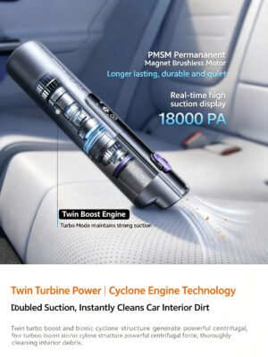 TORRAS Handheld Car Vacuum Cleaner – Compact, Powerful Suction, Suitable for Both Car and Home Use