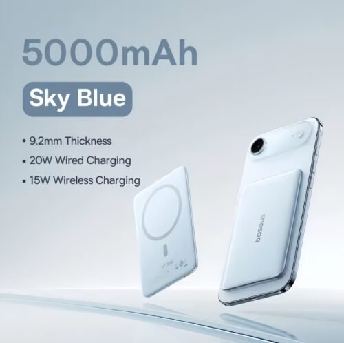 6 Baseus 5000mAh Magnetic Power Bank 15W Wireless 20W Wired Charging Thin Card-Sized Slim Portable Charger