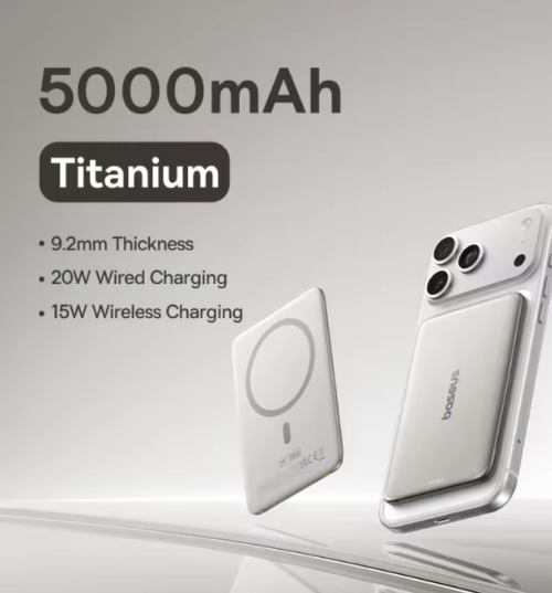 7 Baseus 5000mAh Magnetic Power Bank 15W Wireless 20W Wired Charging Thin Card-Sized Slim Portable Charger