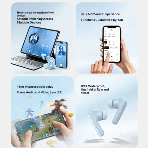 QCY T13PRO TWS bluetooth 6.0 Headset Wireless ANC Earphone