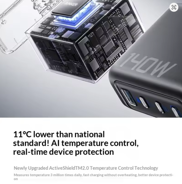 Anker GaN Charger AI Display Screen 140W Four-Port Fast Charge