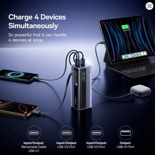 Baseus EnerGeek GR11 Power Bank with Retractable Cable