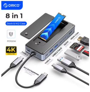 ORICO-USB C HUB with SSD Enclosure Laptop Docking Station