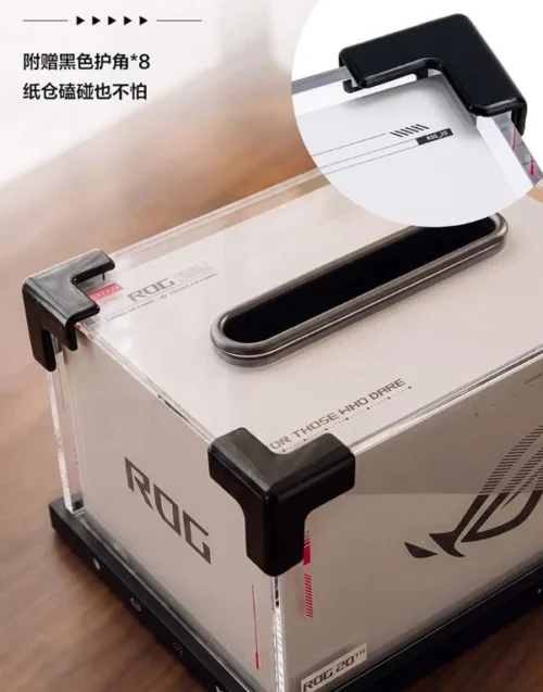 Original ROG 20th Anniversary Rectangle PC Transparent Magnetic Tissue Box Cover