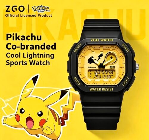 ZGO Pokémon collaboration Pikachu sports electronic watch