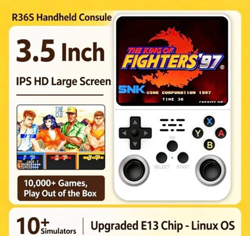 R36S Handheld Console (Linux System) with Cheat Code Support Wireless Gamed