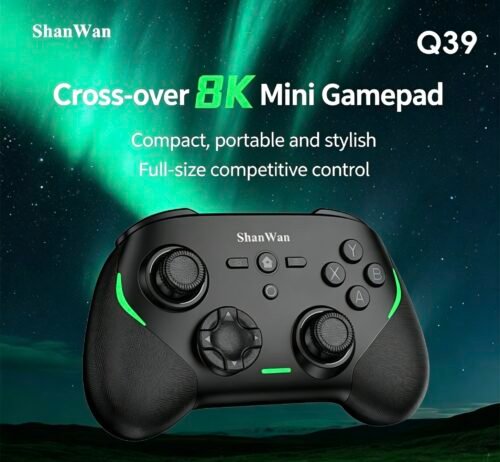 17 ShanWan Q39 Compact Gaming Controller with Micro-switch Buttons, Split Triggers, and 8K Polling Rate