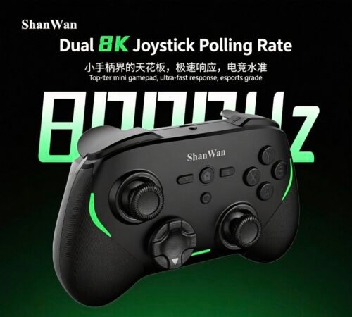 18 ShanWan Q39 Compact Gaming Controller with Micro-switch Buttons, Split Triggers, and 8K Polling Rate