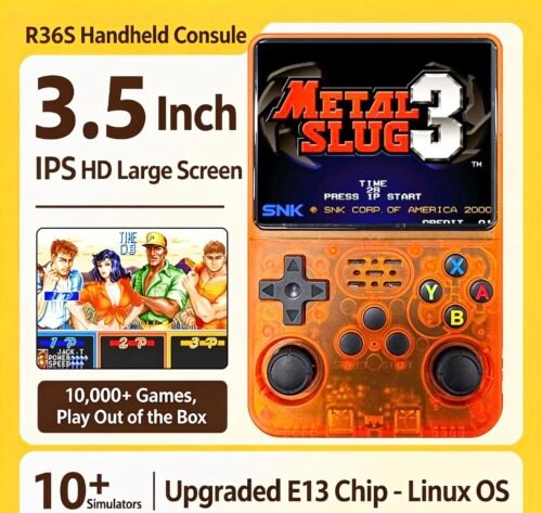 R36S Handheld Console (Linux System) with Cheat Code Support Wireless Gamed
