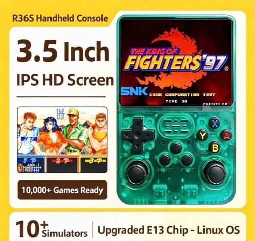 R36S Handheld Console (Linux System) with Cheat Code Support Wireless Gamed
