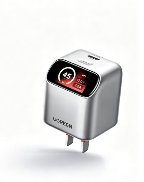 UGREEN X740 45W GaN Charger with Smart Screen Display Folding Pin USB-C Adapter for Phone Tablet Laptop