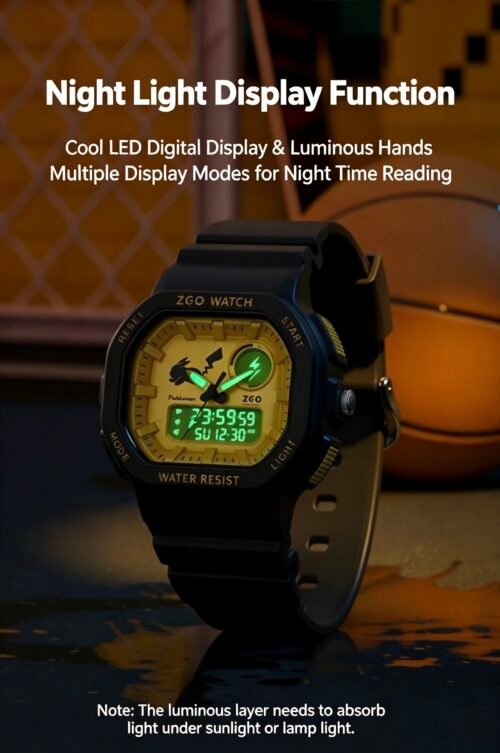 ZGO Pokémon collaboration Pikachu sports electronic watch