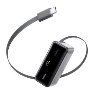 MIIIW Digital Display Fast Charging Power Bank 45W 10000mAh Large Capacity Built-in 70cm Retractable Cable Power Bank Chargers