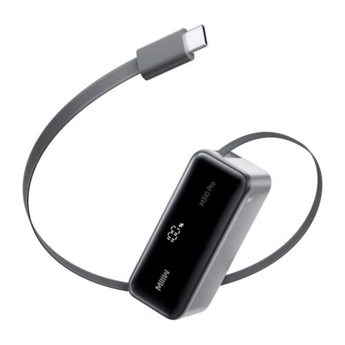 MIIIW Digital Display Fast Charging Power Bank 45W 10000mAh Large Capacity Built-in 70cm Retractable Cable Power Bank Chargers