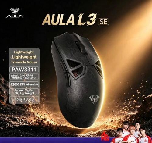 AULA L3 Tri-Mode Wireless Mouse – Carbon Fiber Composite Hollow-Shell Mouse