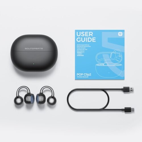 SoundPEATS PopClip 2 Open-Ear Bluetooth Ear-Clip Headphones with AI Translation