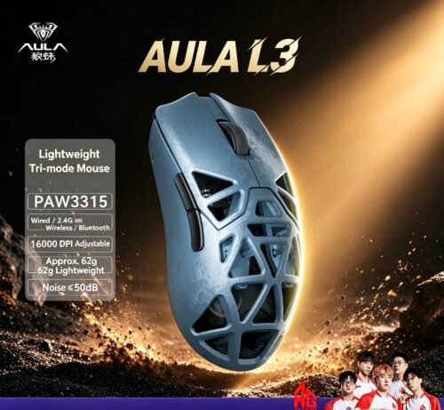 AULA L3 Tri-Mode Wireless Mouse – Carbon Fiber Composite Hollow-Shell Mouse