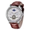 LIGE Men Watches Automatic Mechanical Watch Genuine Leather Waterproof Multifunctional Luxury Man Watch