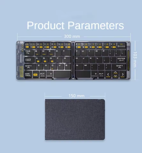 Portable Ultra Slim Travel Keyboard Rechargeable Quiet Triple Device BT Keyboard Long Battery Life for Laptop Tablet Phone